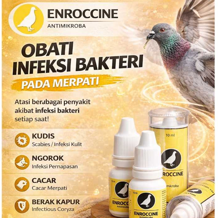 OBAT BURUNG ENROCCINE VITAREST DIARE BERAK HIJAU KAPUR ANTIMIKROBA