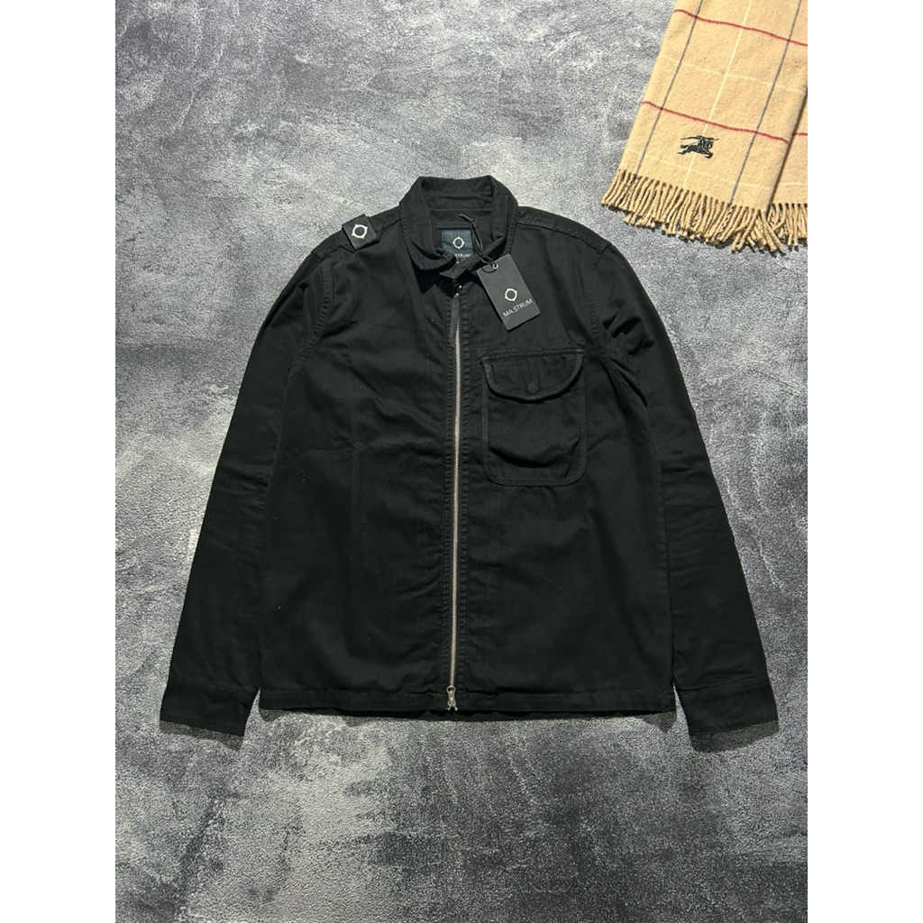 Ma.strum GD Zip Front black overshirt (MAS 1507)