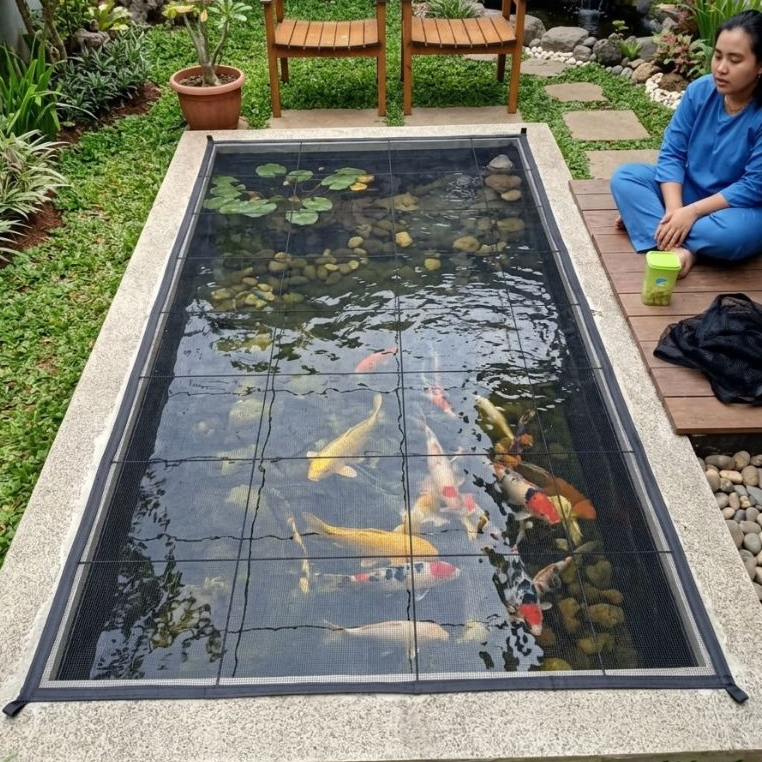AZS 3mX2m Jaring Waring Hitam Tutup Kolam Ikan / Jaring Pagar Kolam Bahan Tebal