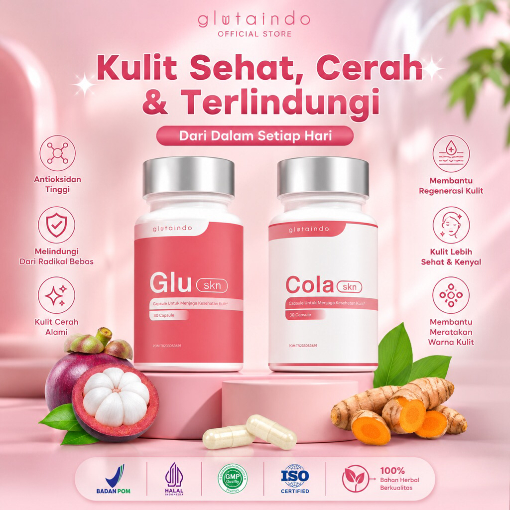Glutaindo Suplmen pemutih kulit dan tubuh