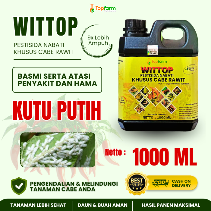 Pembasmi Kutu Putih Cabe Rawit / Pestisida Topfarm / Pestisida Pembasmi Hama Kutu Putih Cabe Rawit /
