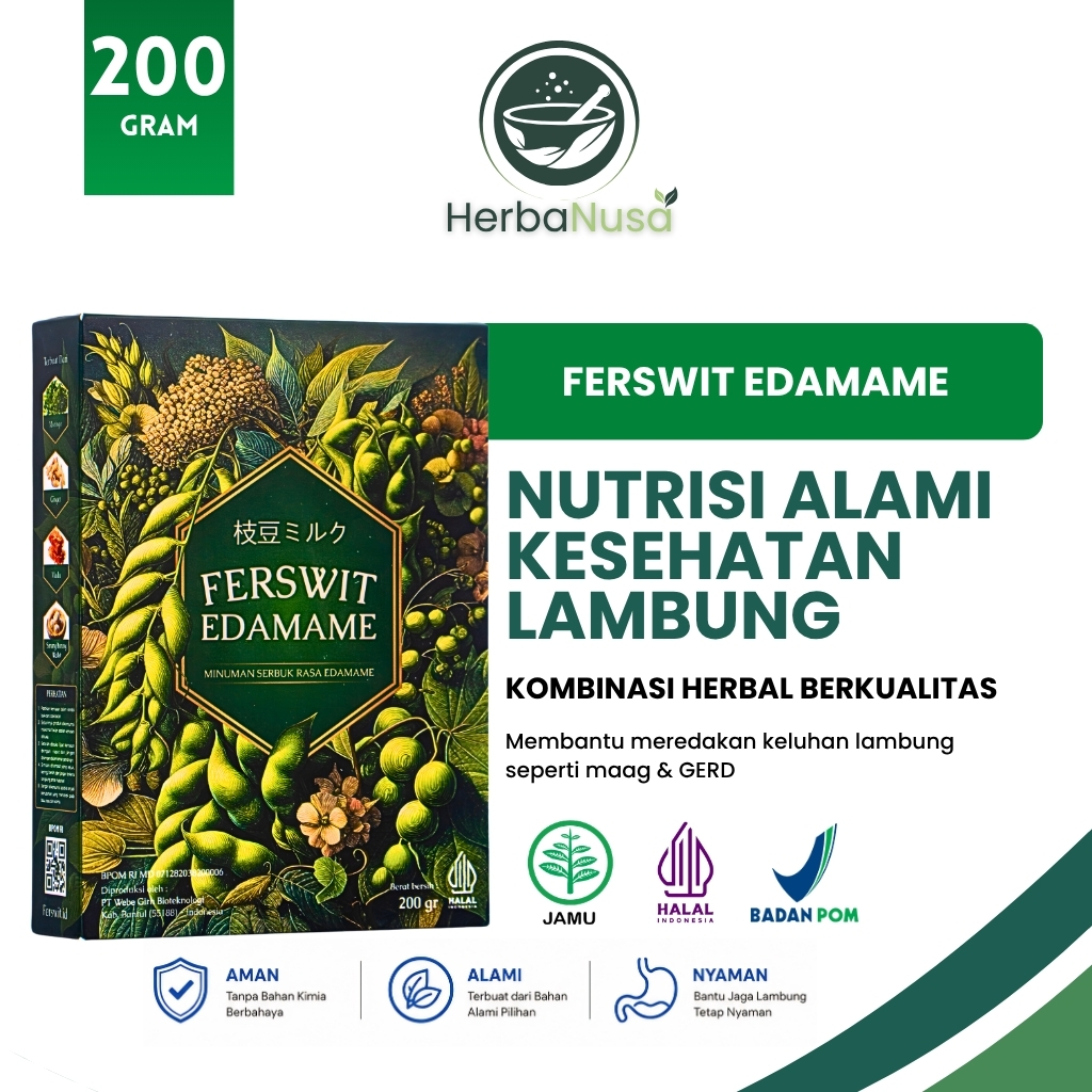 Ferswit Edamame Susu Edamame Jepang Untuk Asam Lambung, Gerd & Pencernaan 200 gram