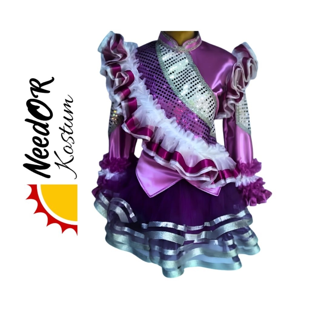 Baju Mayoret Terbaru | Kostum Mayoret Ungu | Baju Mayoret Walnita | Kostum Mayoret Ekor Belakang | M