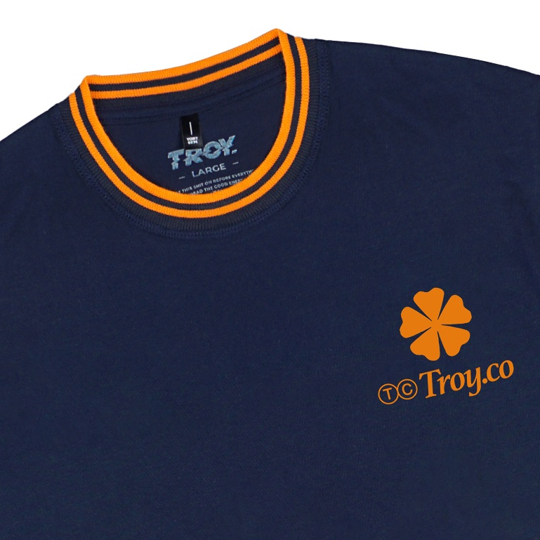 Troy Company Striped Rib Tshirt Navy Clover - Kaos Pria Lengan Pendek Biru Navy KST 3055-2N2O