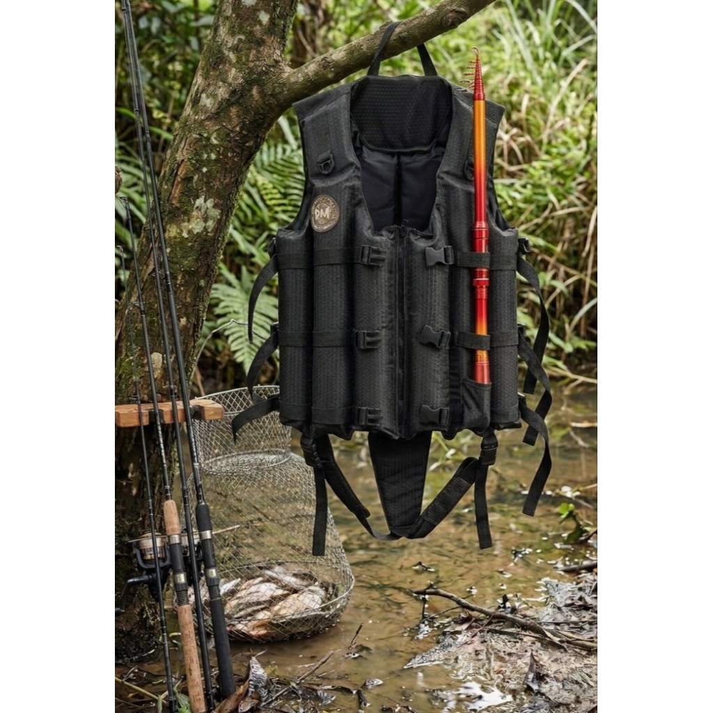 Life Jacket Safety..Pelampung Badan Nyobok Mancing Warna Hitam