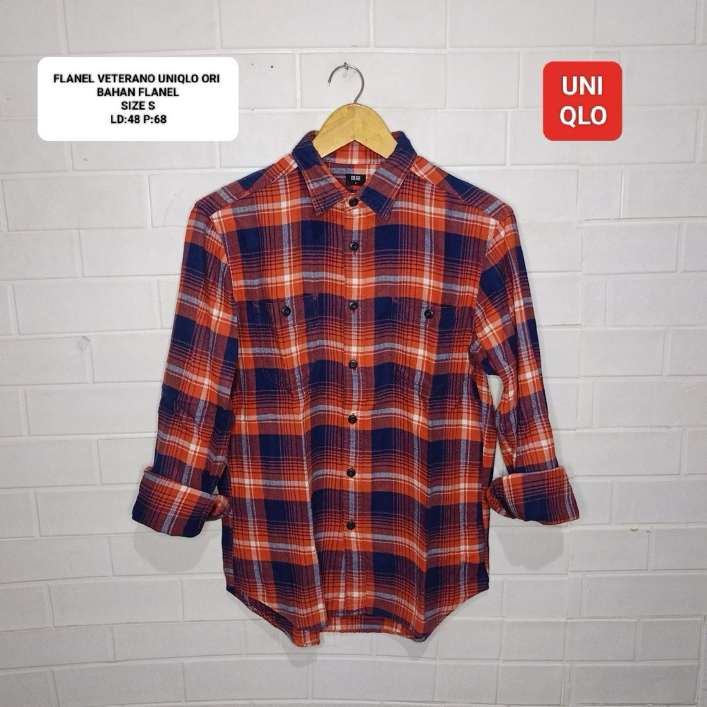 KEMEJA FLANEL BATA BLUE UN-QLO OR1 SIZE S VETERANO