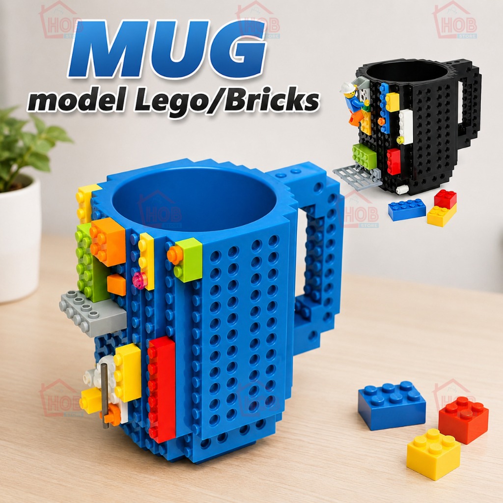 Mug Gelas Lego Brick Style Blocks
