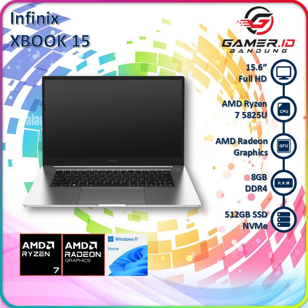 INFINIX XBOOK 15 RYZEN 7 5825U 8GB 512GB 15.6" FULL HD IPS