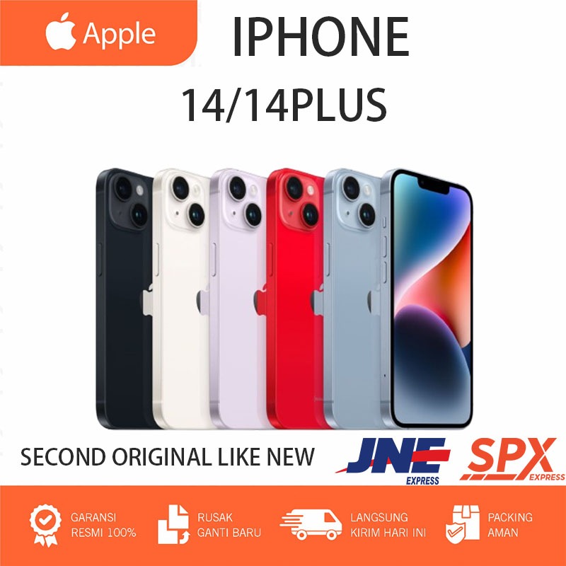 APPLE IPHONE 14 128GB/ HP14 SECOND ORIGINAL BEKAS FULLSET SECOND INTER WIFI ONLY LIKE NEW FULLSET