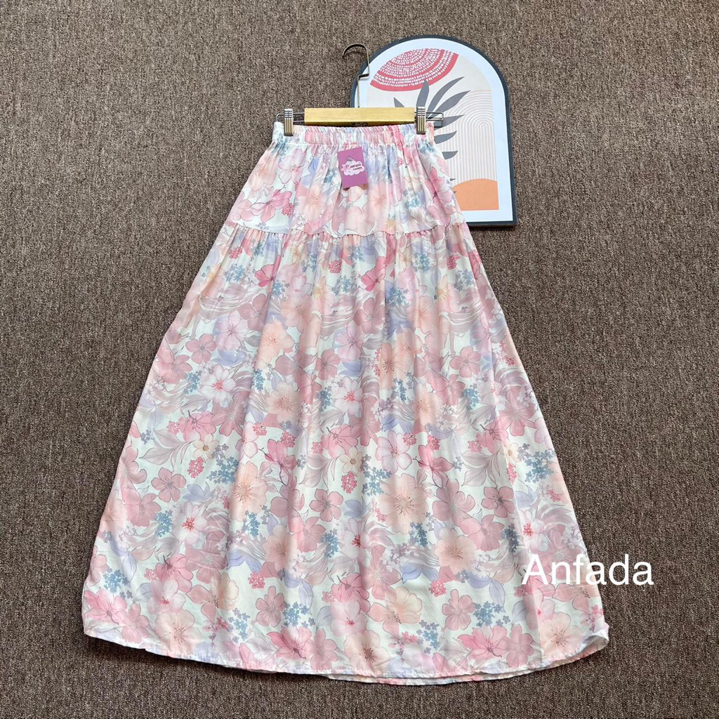 Rok Floral motif bunga bunga viral rok bunga kekinian rok bunga hits rok bunga korean style