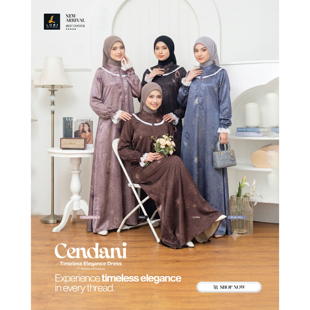 Candani Dress Lubi Gamis Wanita Flowly Halus Terbaru Gamis Cendani Lubi