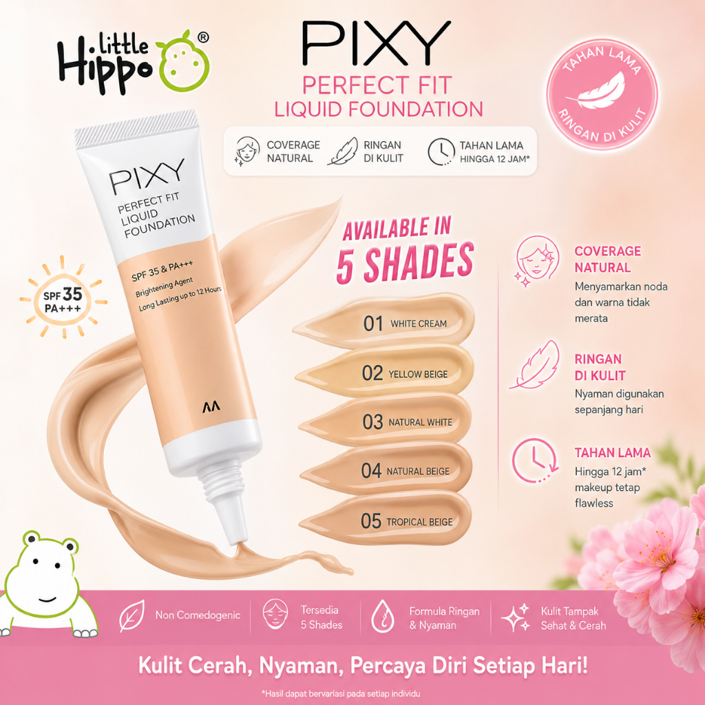 PIXY Perfect Fit Liquid Foundation Base Make Up Alas Bedak Pixy Liquid Foundation