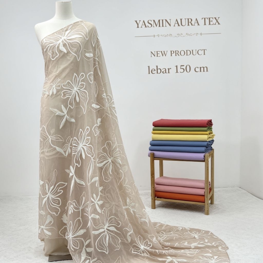 Kain organdi silk / bahan organza sutra organza bordir
