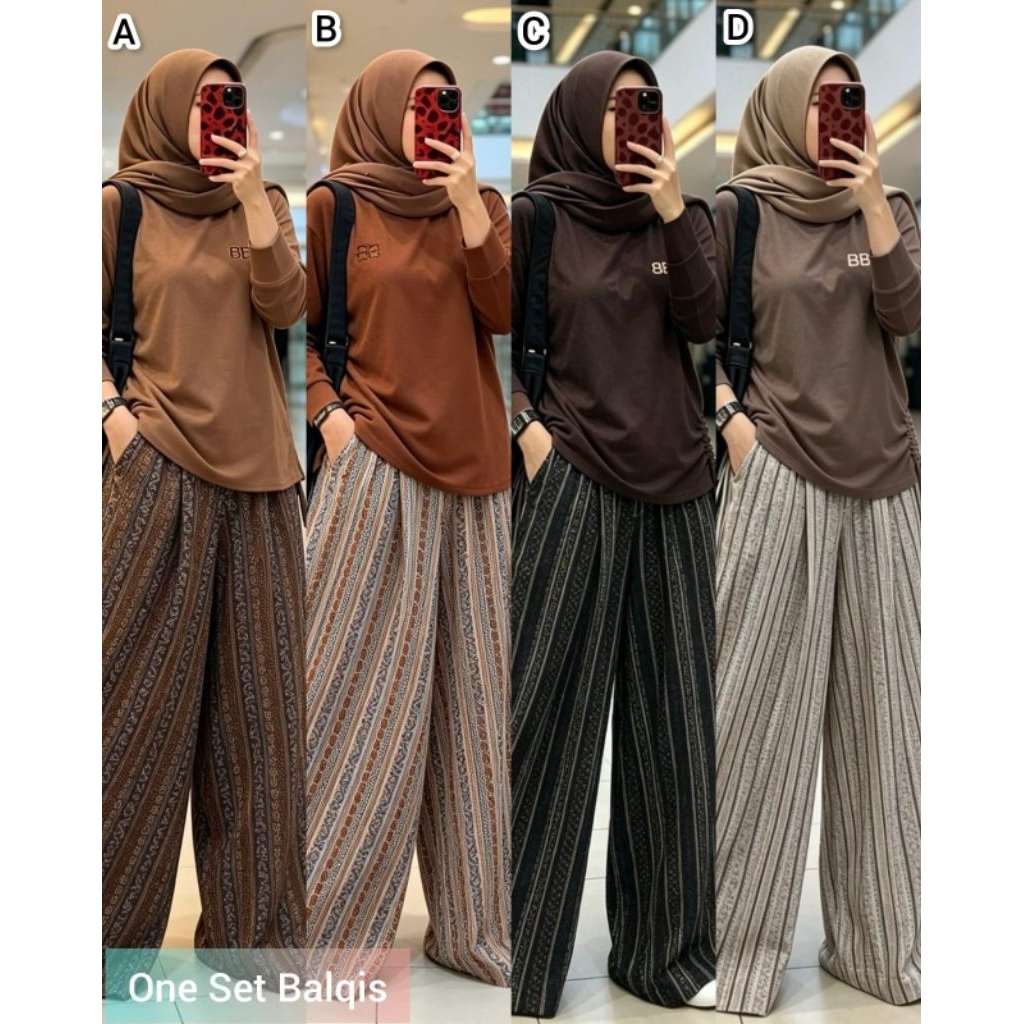 SET KULOT BALQIS STELAN WANITA TERBARU KEKINIAN DAN MODIS BEST SELLER