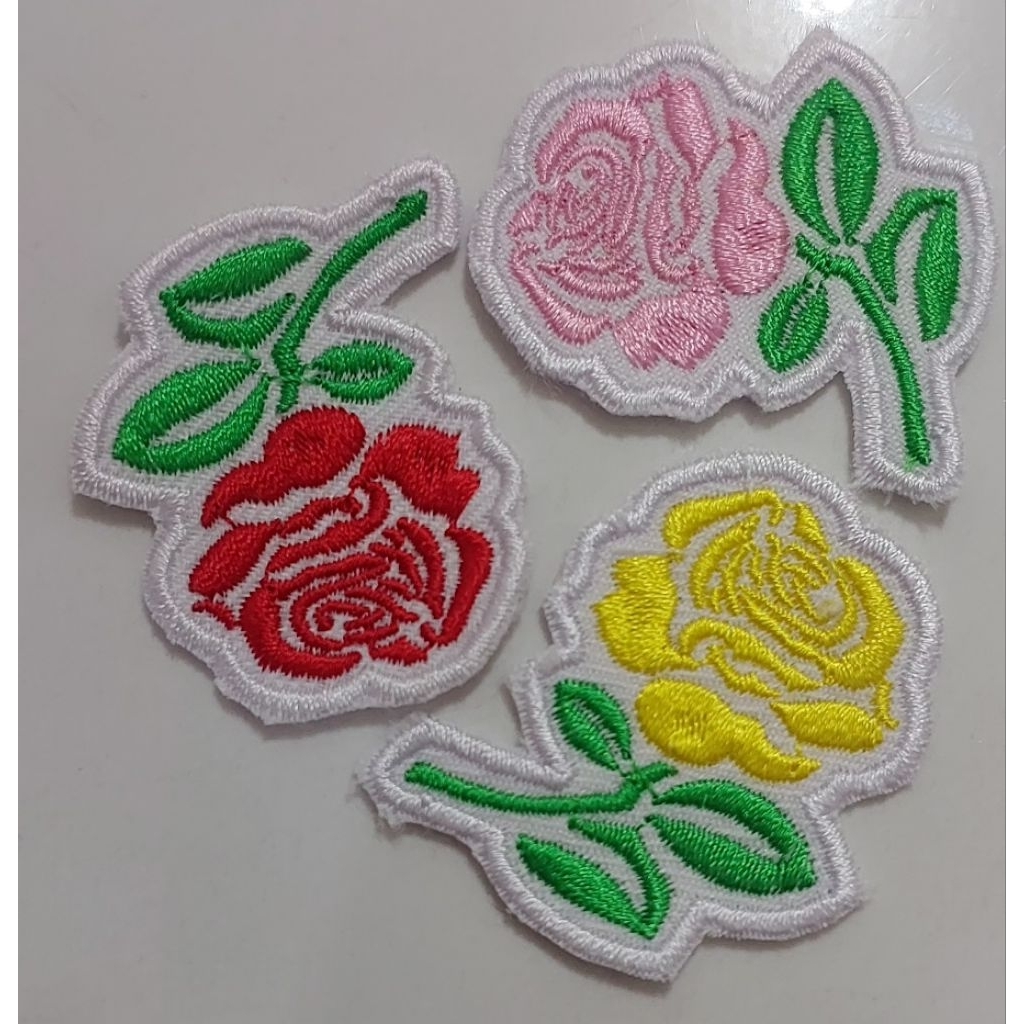 patch bordir bunga mawar