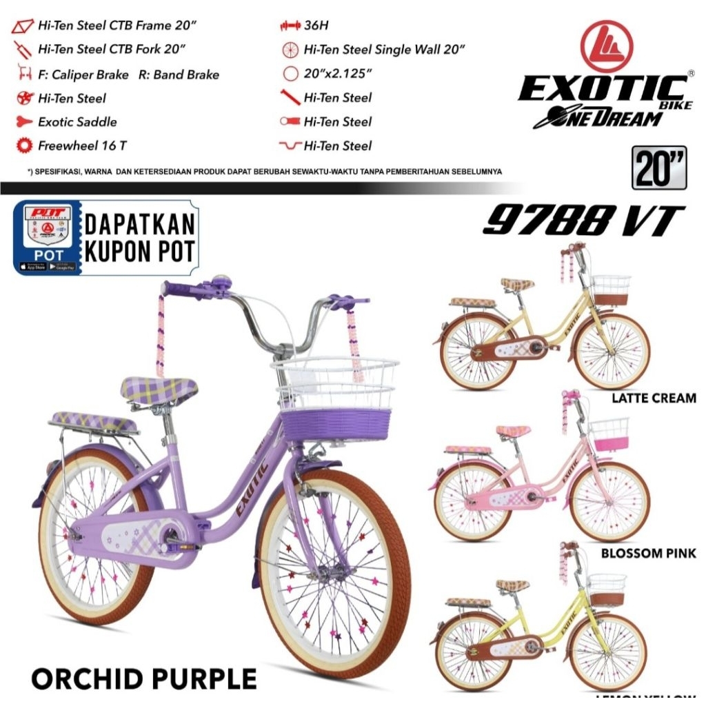 sepeda mini exotic 9788 20in