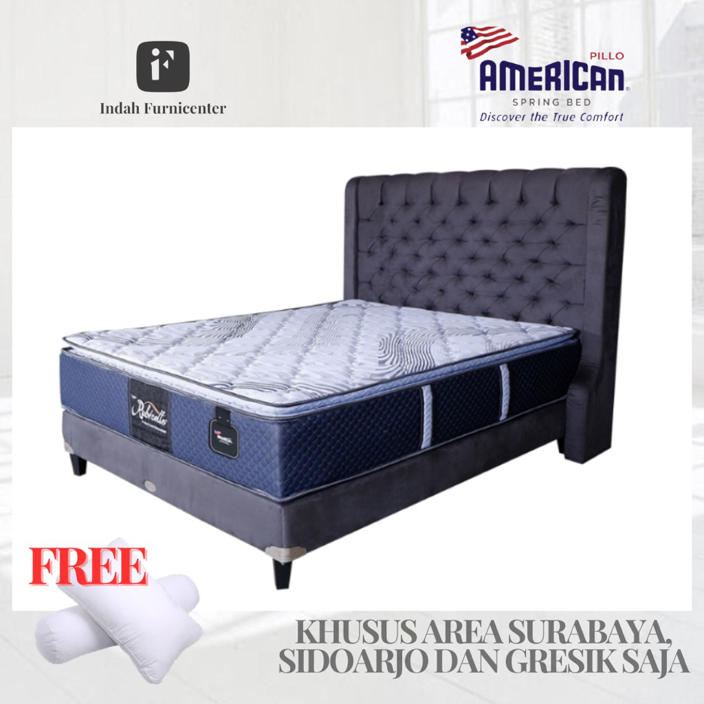 Kasur Springbed American Rubicelle Pocket Pillowtop with foam enceasment Feel soft Kasur Premium Gar
