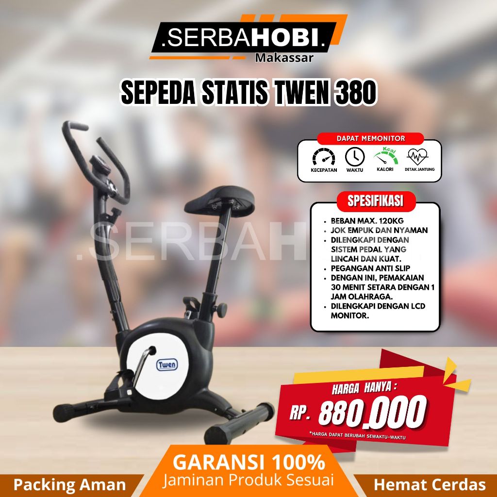 Sepeda statis minimalis degan fitur lengkap warna biru ,  merah , hitam  / Sepeda Statis termurah fi