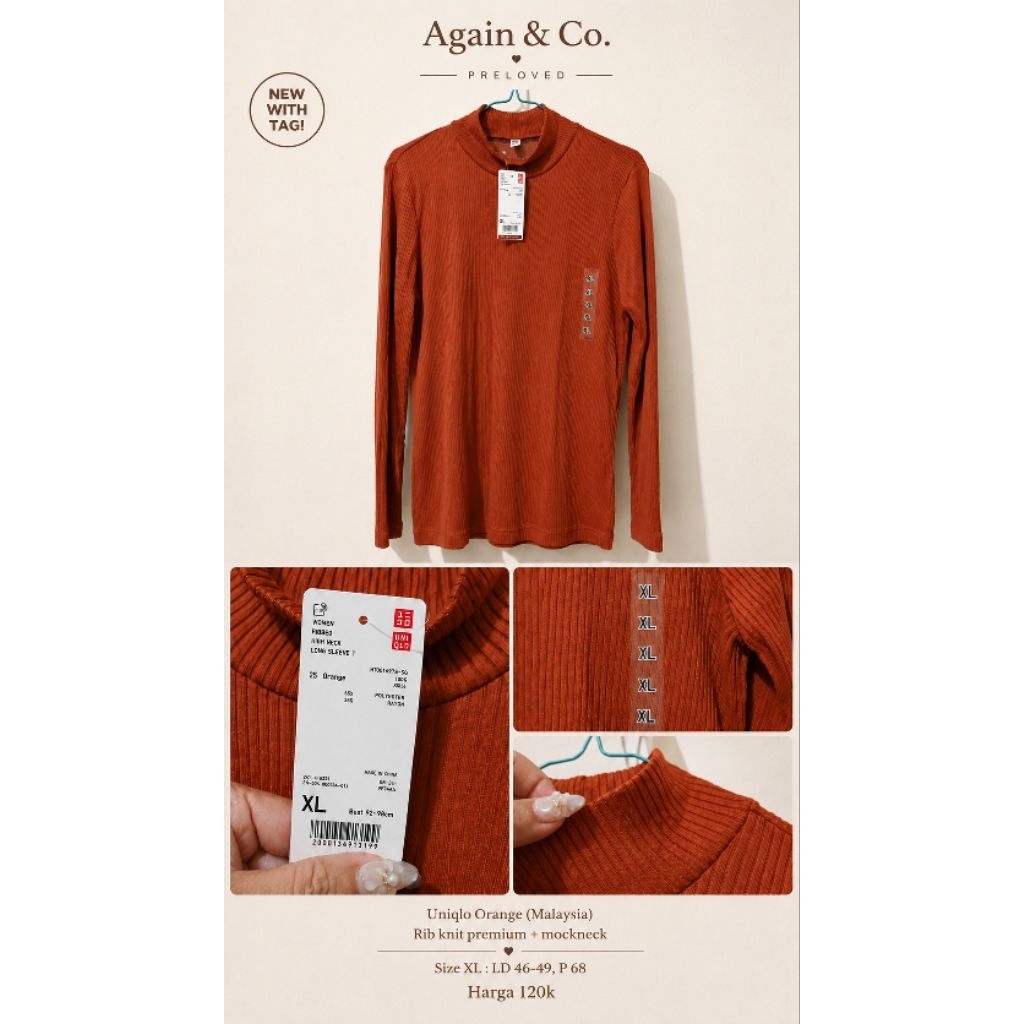 Kaos Rib Turtleneck Uniqlo
