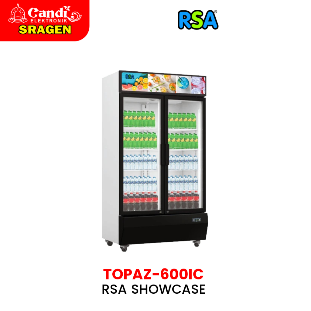 RSA Showcase Display Cooler Kulkas Minuman Dua Pintu No Frost  8 Rak - TOPAZ-600IC