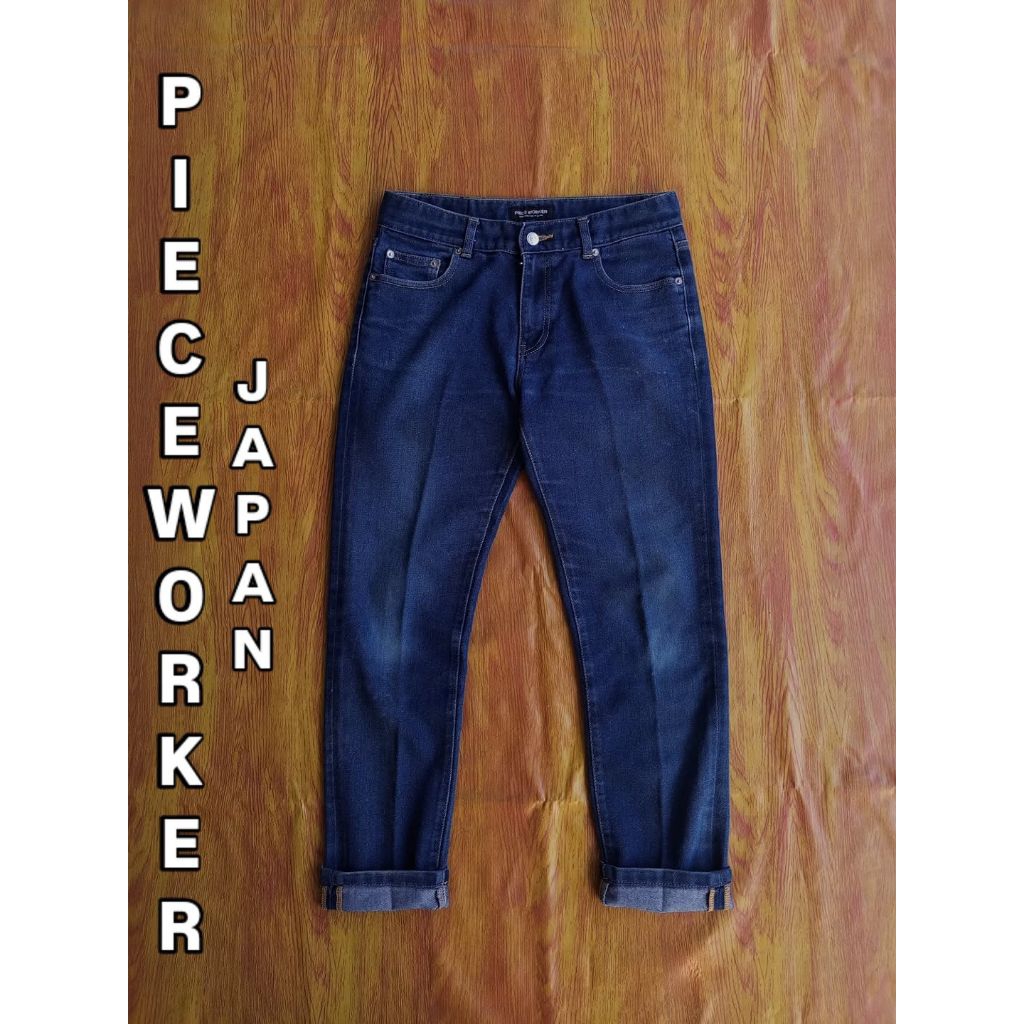 CELANA JEANS DENIM PIECE WORKER JAHITAN RANTAI MODEL SLIM STRECH PRIA BEKASPAKAI