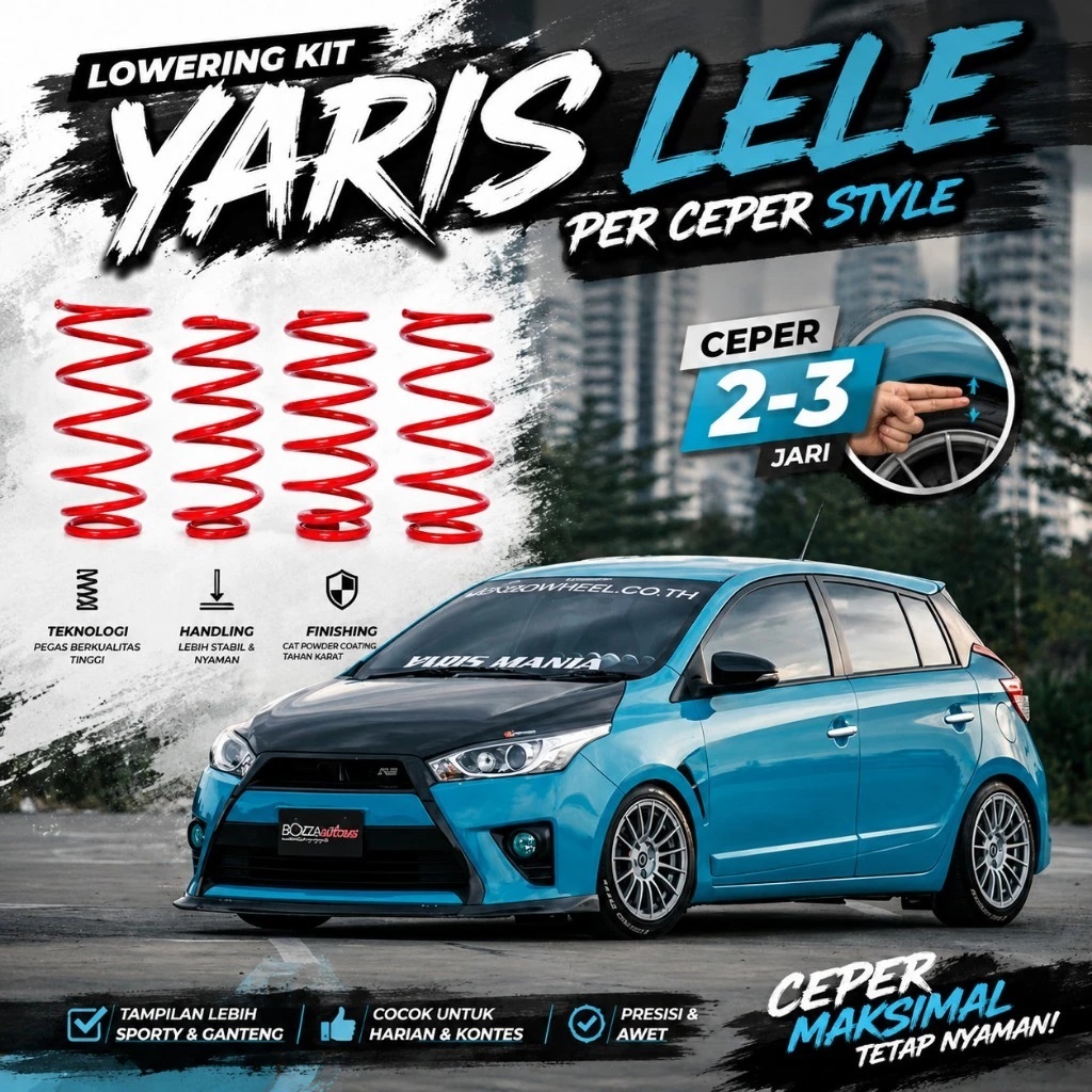 Lowering Kit Toyota Yaris 2019 up - Per ceper 2-3 jari Yaris Lele