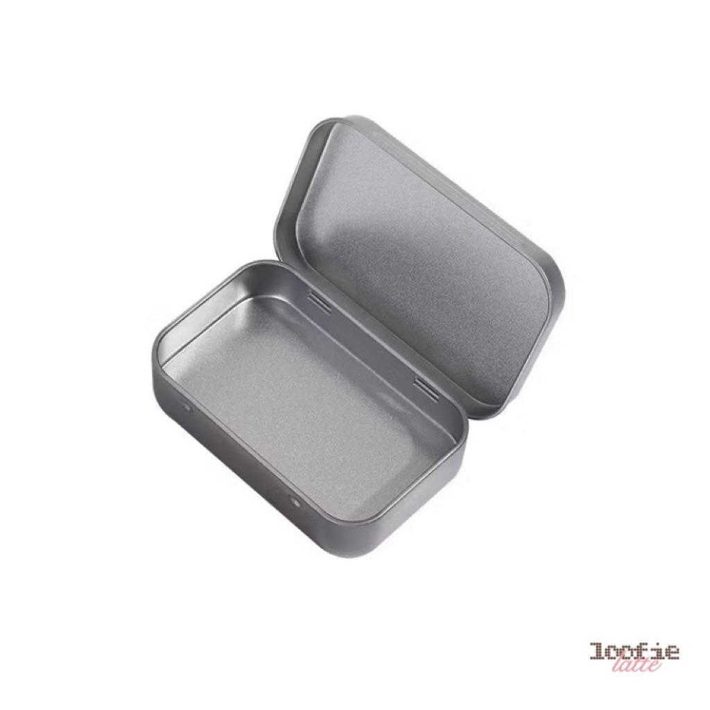 [DECO TINE CASE] Custom Mini Tin Box Tin Case Silver - Kotak Penyimpanan Aksesoris Kaleng