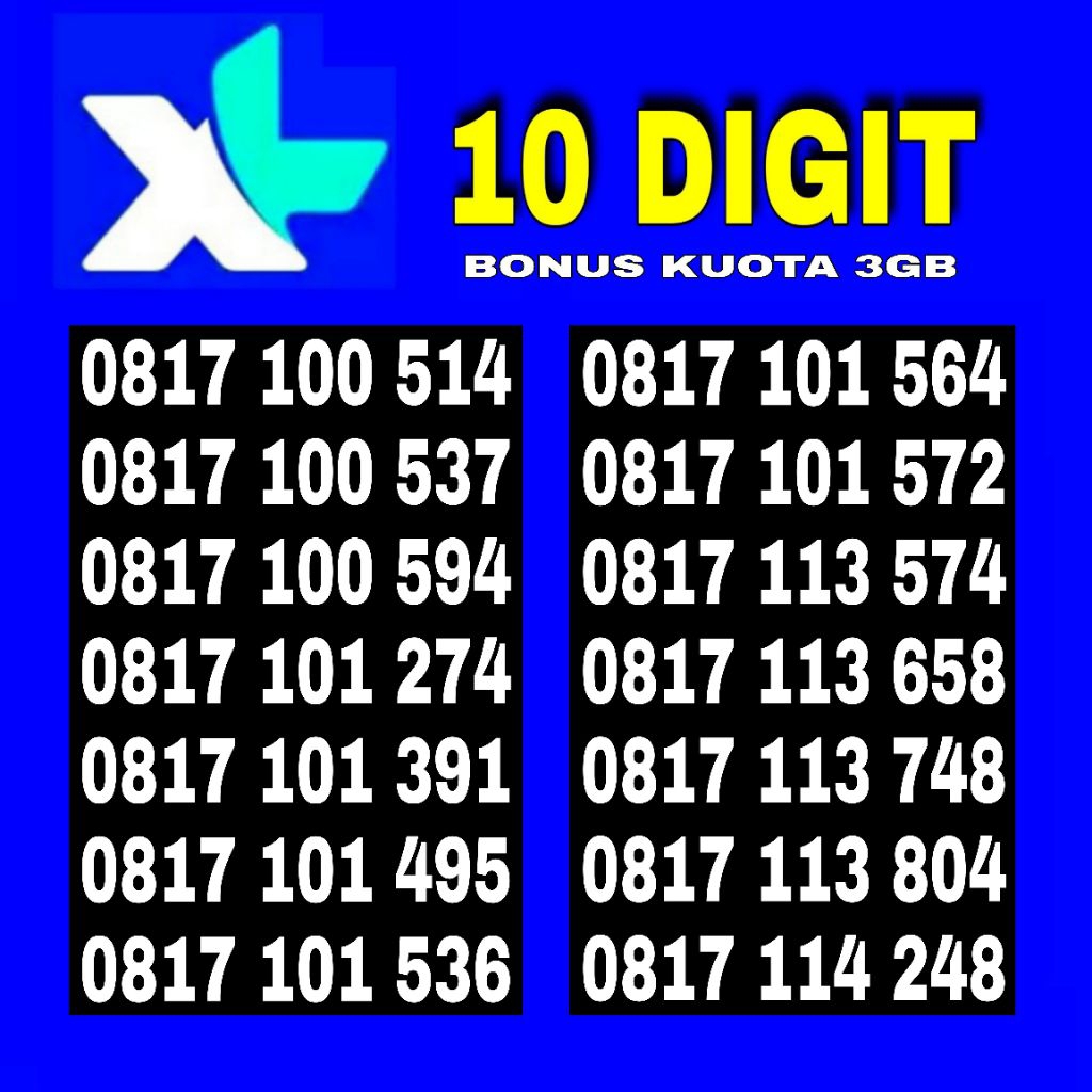 Nomor Cantik XL 10 digit - Kartu Perdana XL 10 digit