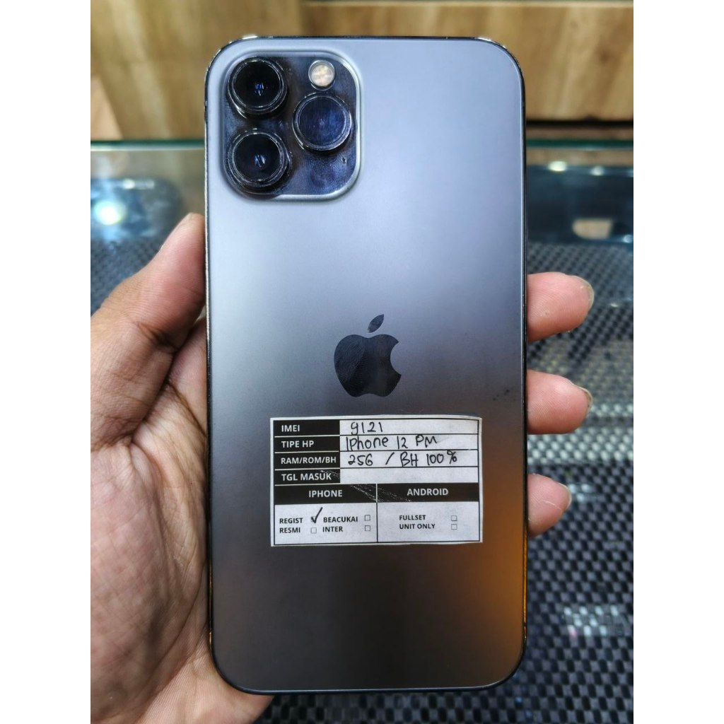 iPhone 12 Pro Max 256GB Graphite Second Fullset Regist Sinyal Aman Minus Face ID