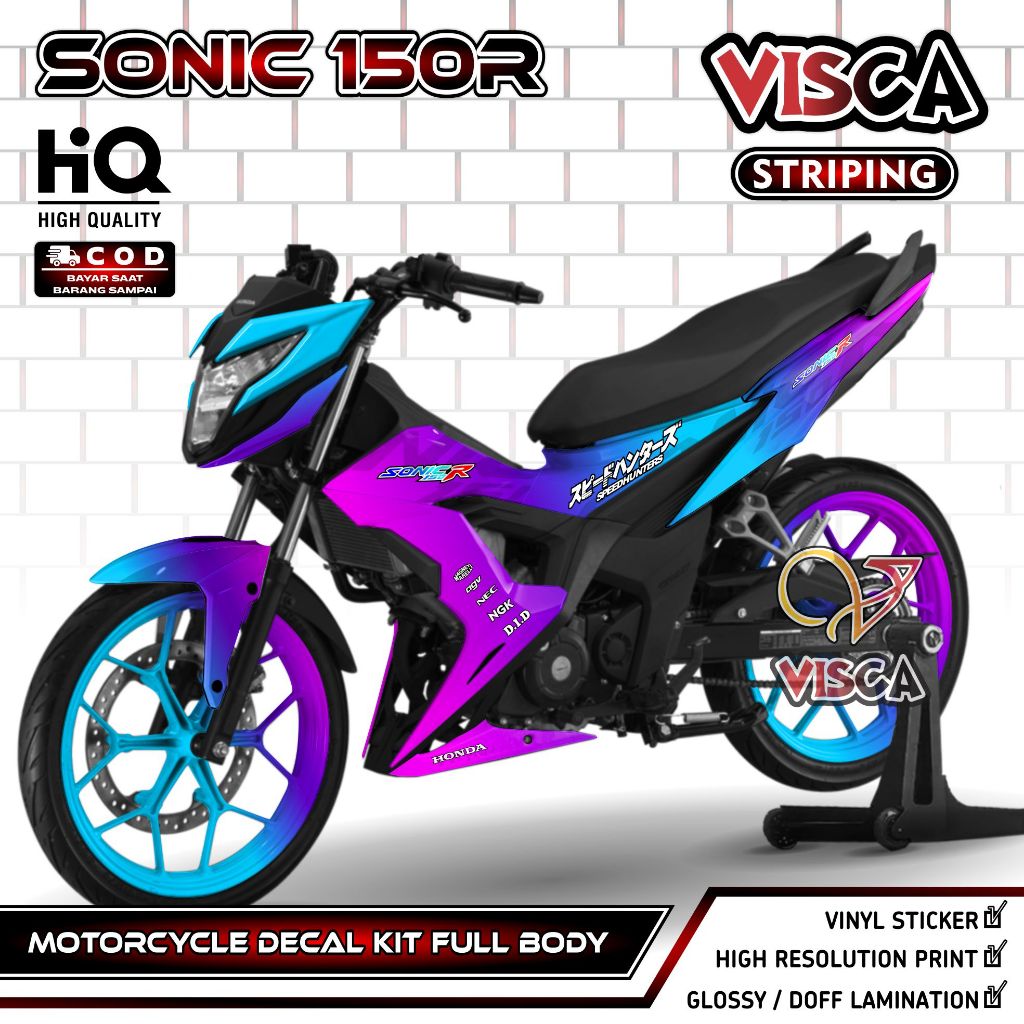 Decal Sonic 150R Full Body - Stiker Sonic 150R Full Body - Dekal Sonic 150R Full Body - Striping Son