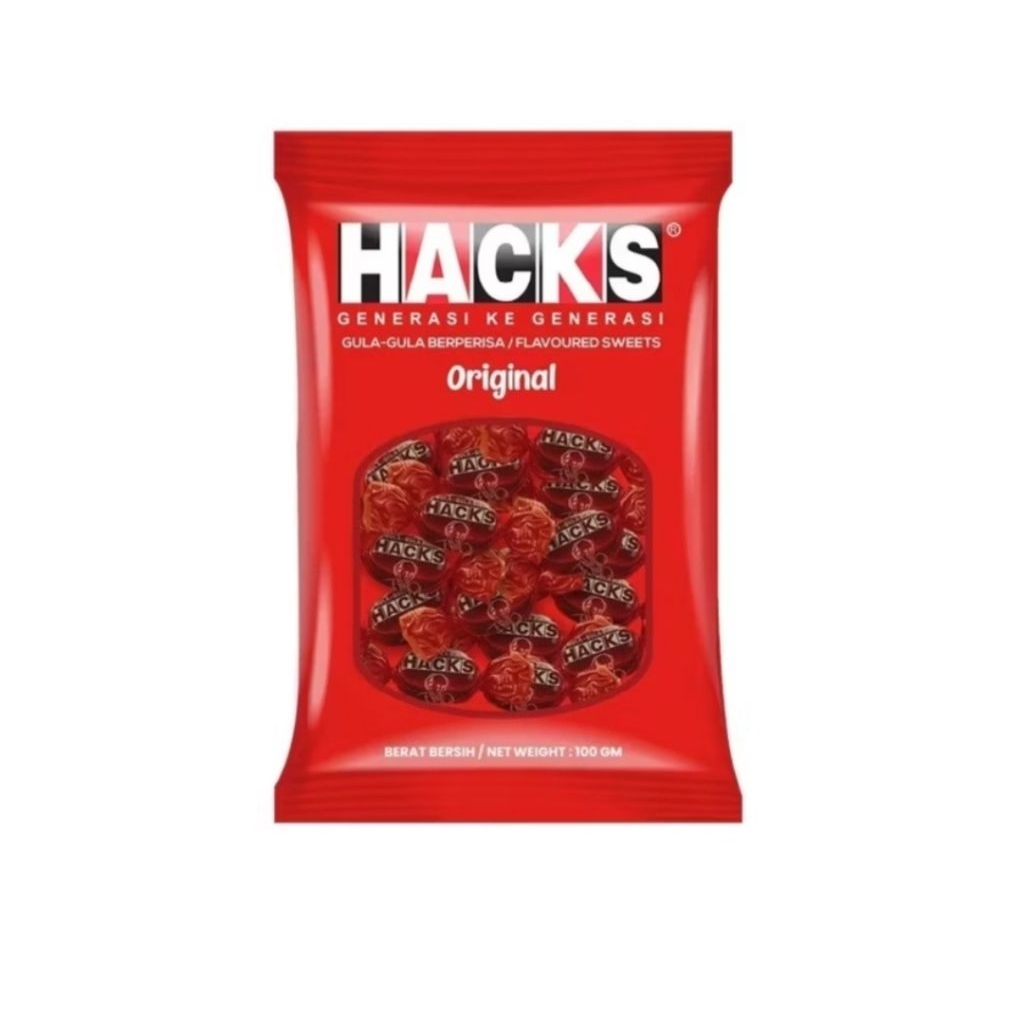 Permen Hacks Bon Bon Gula Gula Rasa Original 100gr (Kemasan Asli)