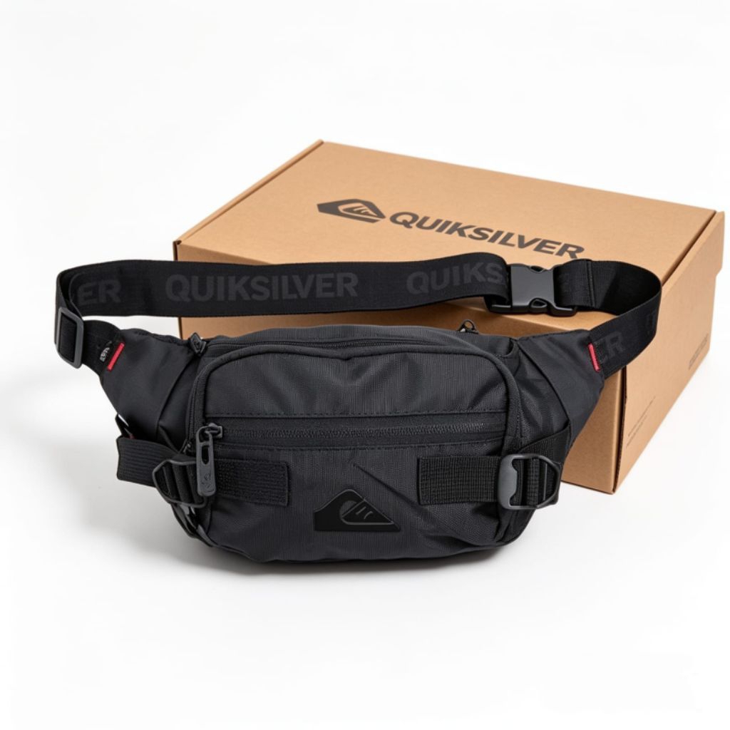TAS QUIKSILVER WAISTBAG QUIKSILVER TAS SELEMPANG QUIKSILVER LOGO BESI