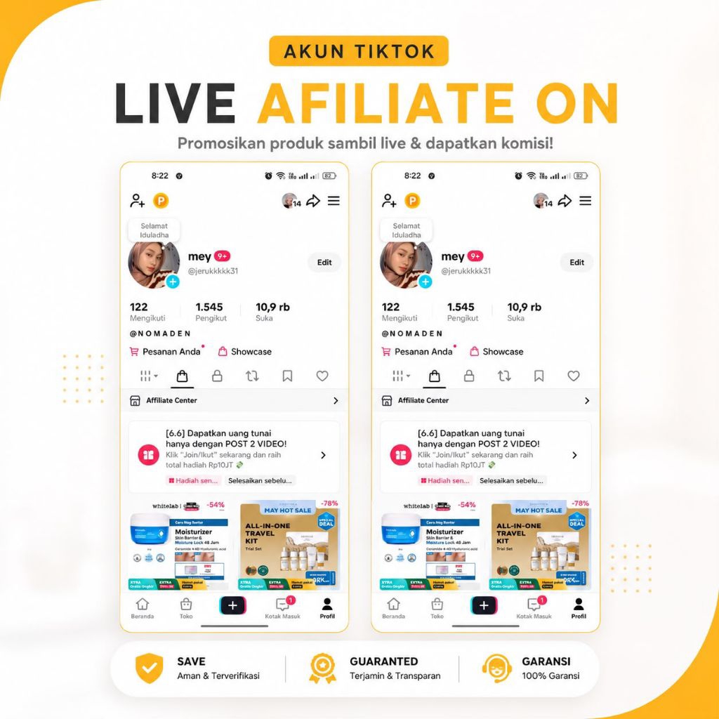 AKUN TIKTOK LIVE AFF ON REAL TERNAK ANTI HACK BACK