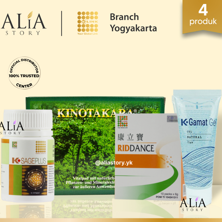 BUNDLING K LINK KINO Kinotakara Gamat Gel Vitagel K-Sage 30 & 60 Kapsul Riddance K Link Exclusive AL