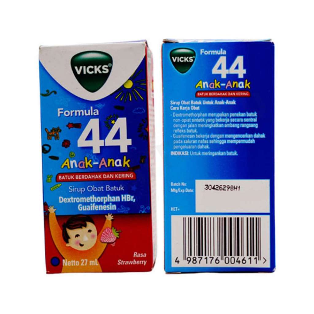Vicks Formula 44 Sirup Batuk Anak 27ml - Meredakan Batuk Kering & Berdahak