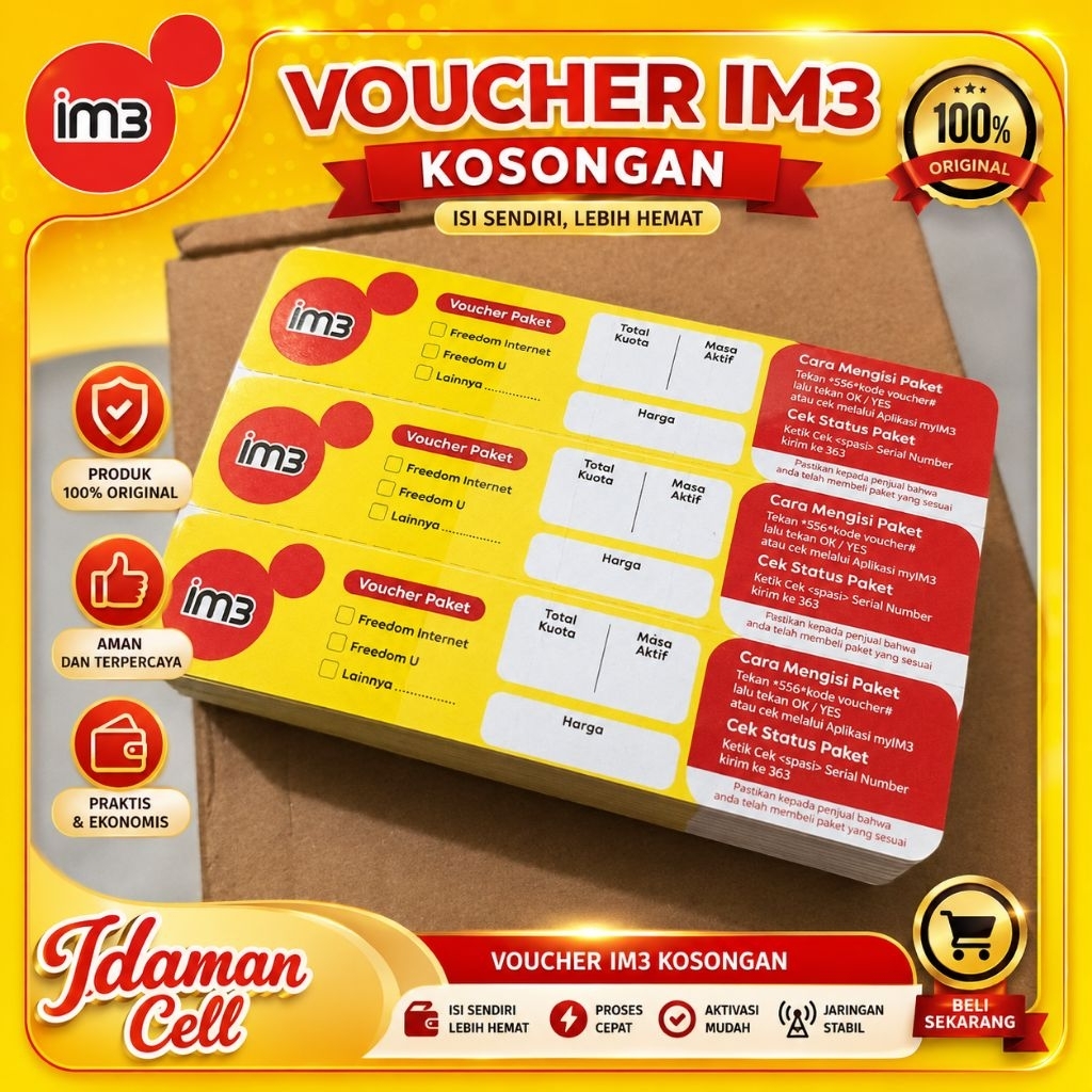 Voucher Indosat kosongan / Voucher kosongan Indosat 150 SN