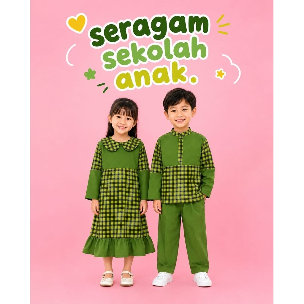 BAJUANAKUNIK / SERAGAM SEKOLAH MUSLIM TK / SERAGAM PAUD ANAK LAKI LAKI / SERAGAM TK ANAK PEREMPUAN /