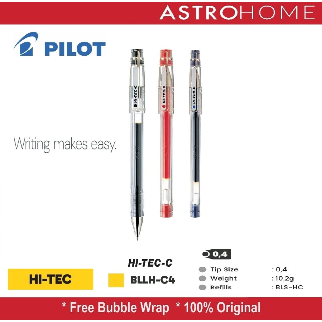 Pilot Pulpen BallPoint Ball Point Hi-Tec-C Hi-Tec C HiTec Hi Tec C 0.4 mm  BLLH-C4 BLLH C4 Ultra Fin