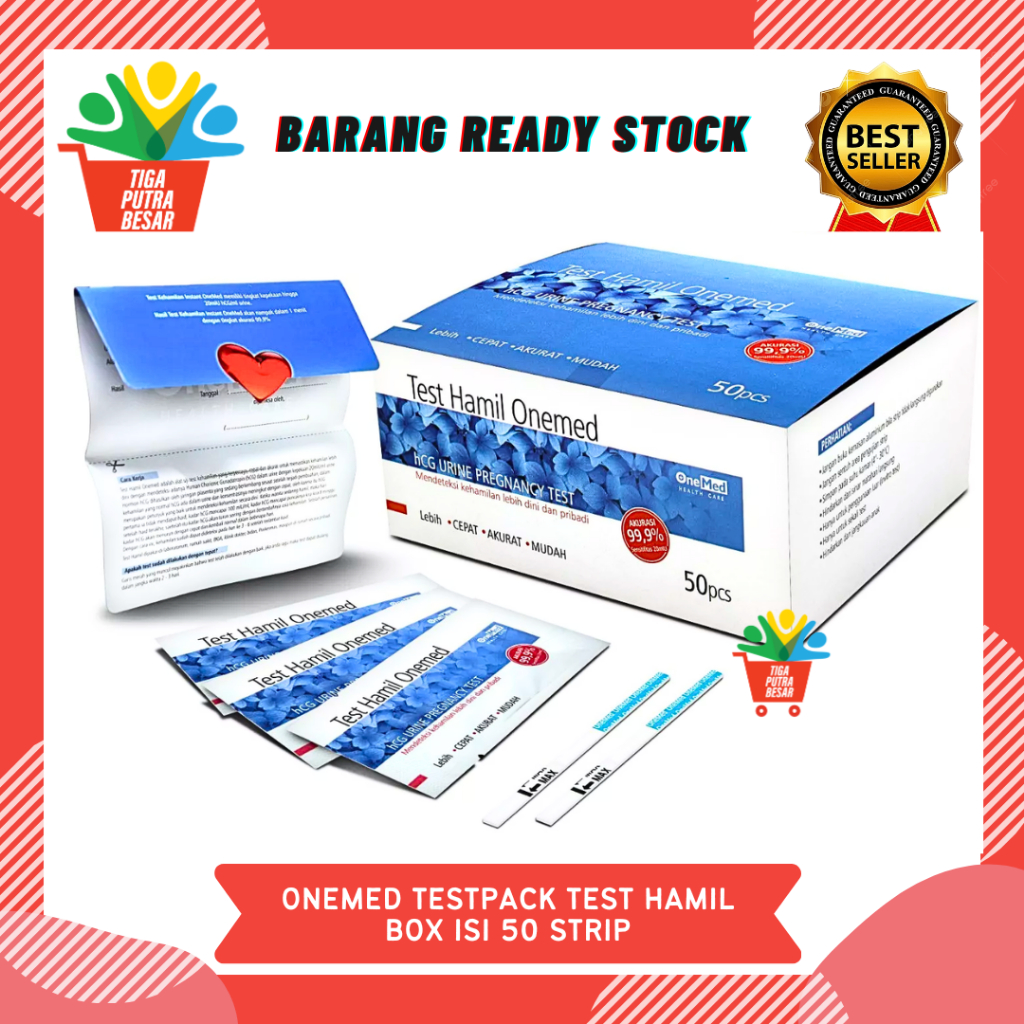 ALAT TES KEHAMILAN ONEMED 1 BOX 50 STRIP / TEST PACK HCG