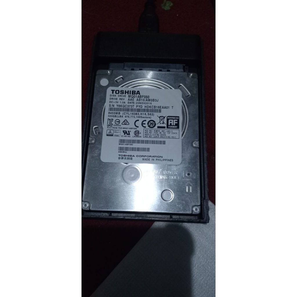 toshiba500gb slim original lepasan laptop sentinel 100/100