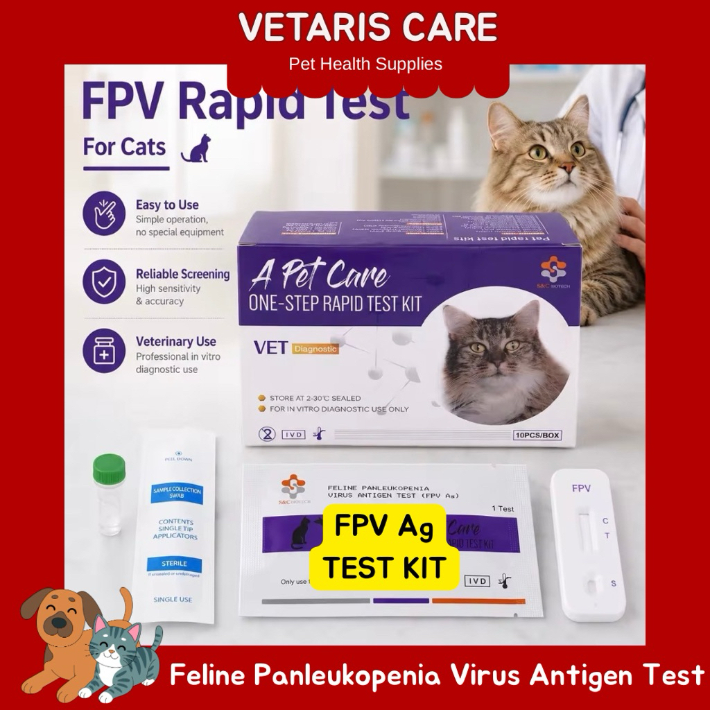 Test Kit Panleukopenia virus Kucing/FPV Ag Test Kit A Pet Care
