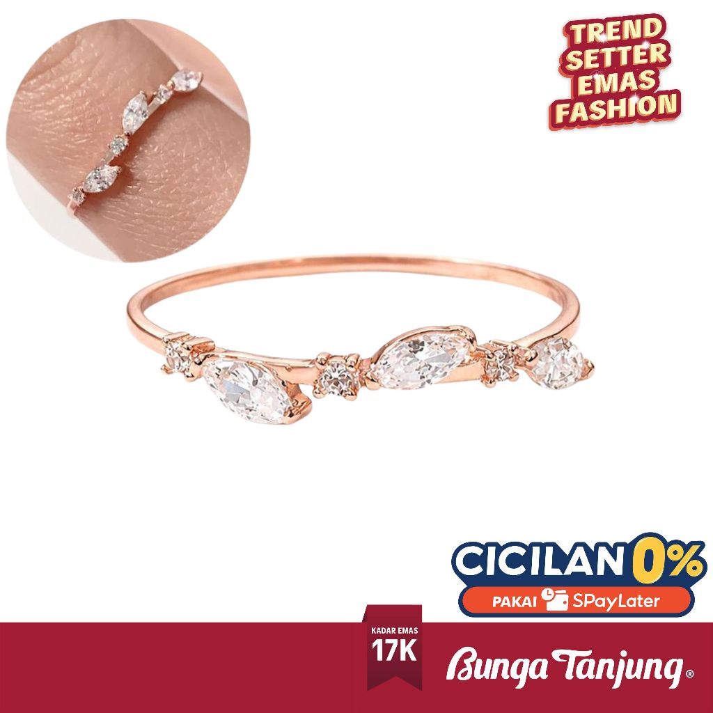CINCIN EMAS LOVELY LEAF - EMAS 17K - BUNGA TANJUNG GOLD