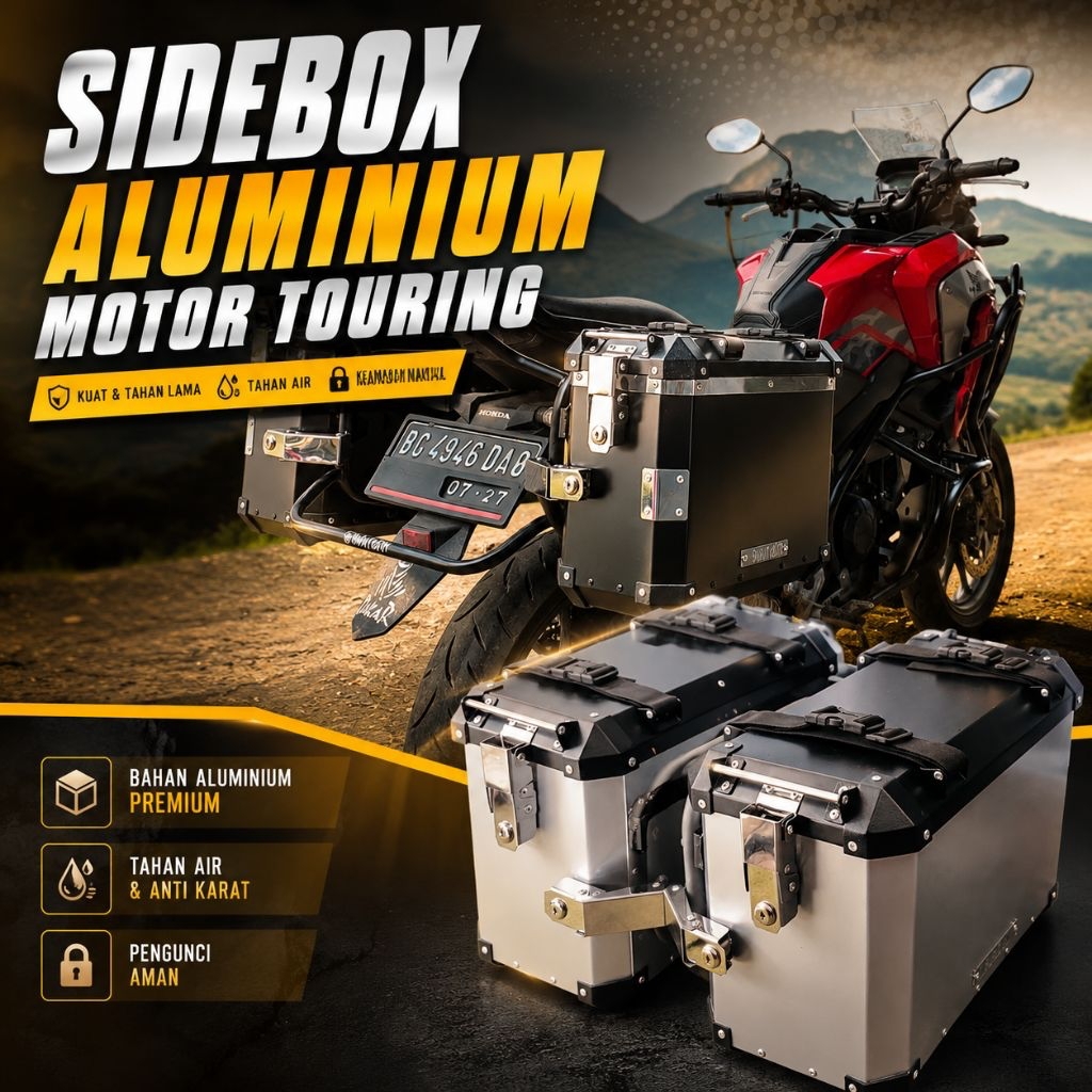 Side box pannier ALUMINIUM&galvanis | pannier bubut custom | box pannier | box motor | Box stainless