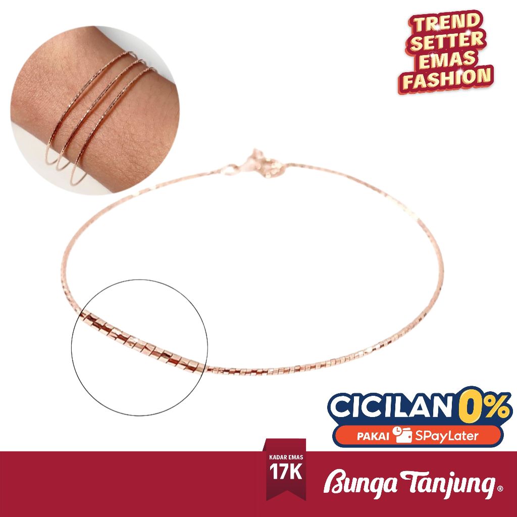 GELANG EMAS CHOKER SILK LINE - EMAS 17K - BUNGA TANJUNG GOLD