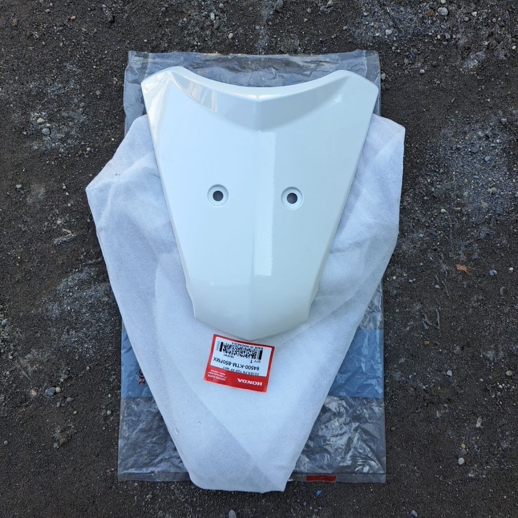 Cover temeng panel depan dasi putih honda supra x 125 COVER FR TOP PF WHT 64500-KTM-850FMX Original 