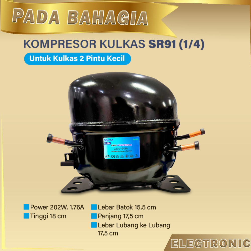 Kompresor Kulkas 1/4 PK & 1/5 1/6 1/2 1/3 PK/HP Denpoo