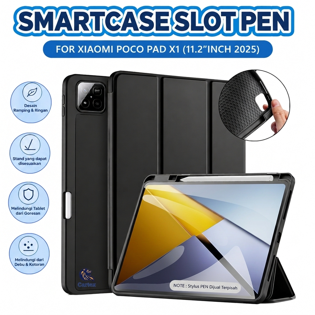 Smartcase Slot Pen Xiaomi Poco Pad X1 11.2"inch 2025 / case poco pad x1 / casing poco pad x1 / softc