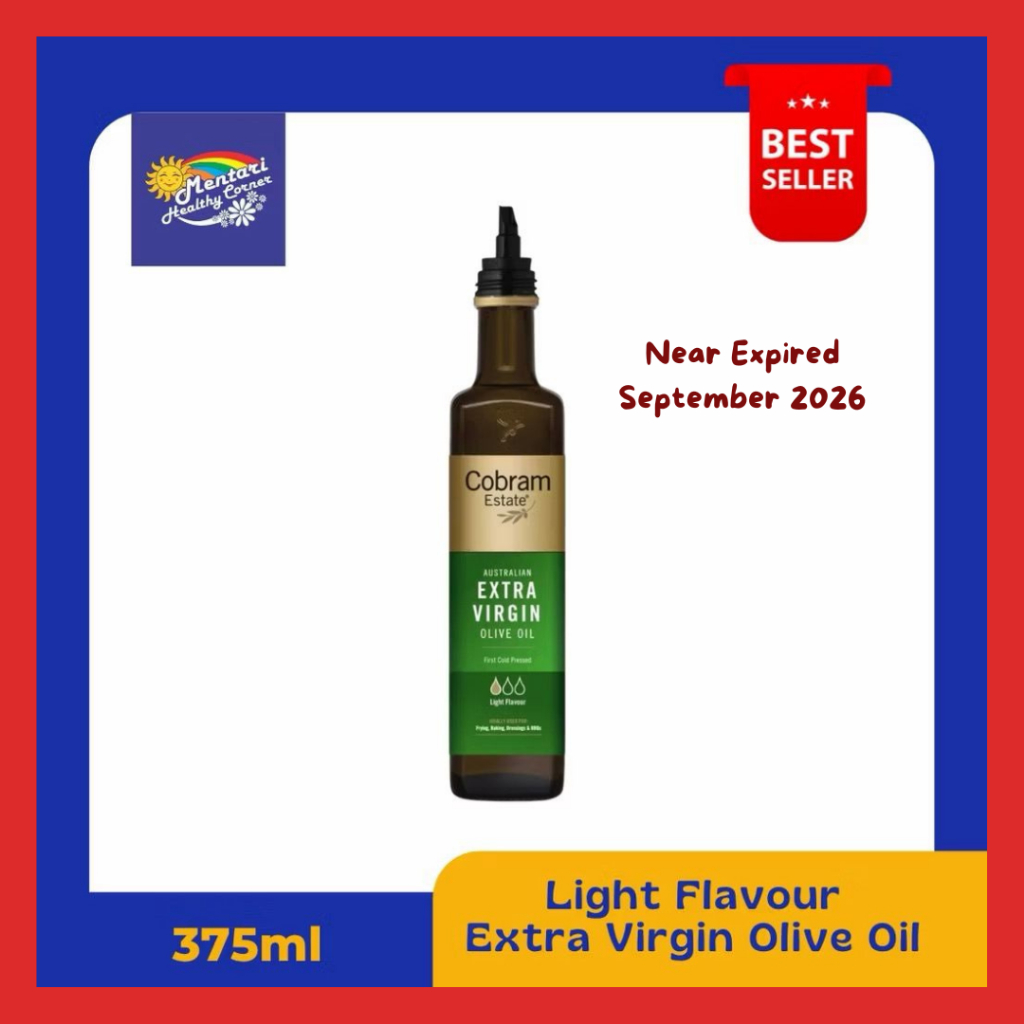 Cobram Estate Extra Virgin Olive Oil Light Flavor Minyak Zaitun 375ml ( Botol Hijau) Exp September 2