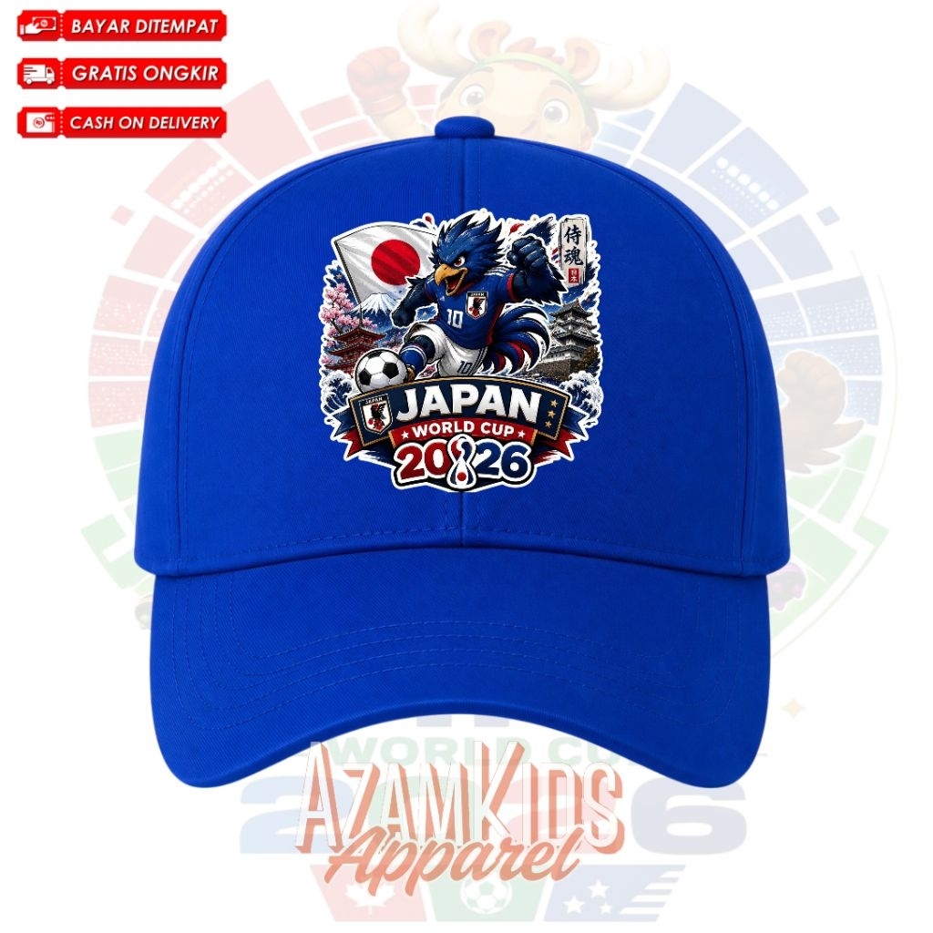 (BISA COD) Topi Hat Anak Timnas Jepang Piala Dunia 2026 Free Nama / Topi Hat Anak Fifa Wolrd Cup Tim