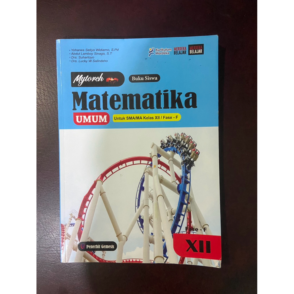 Buku Matematika Umum Bekas Kelas XII 12 My Torch Kurikulum Merdeka Penerbit Gemesis